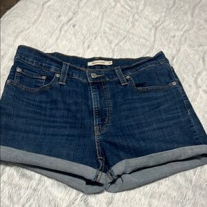 Levi Dark Blue Denim Shorts